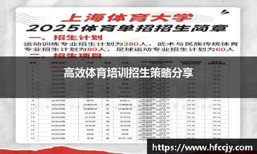 高效体育培训招生策略分享